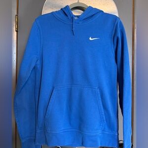 Nike Royal Blue Hooded Pullover with White Swoosh